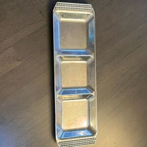Wilton Armetale serve ware.  3 part rectangular tray.  Serving tray.  Platter